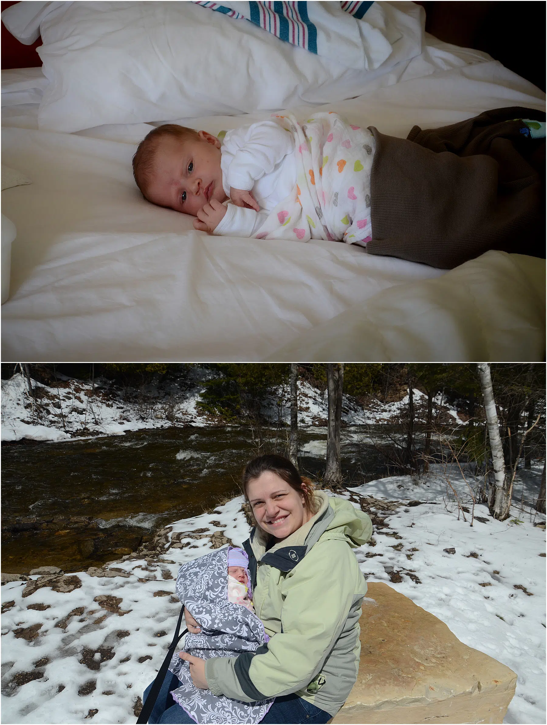 Kylie was 16 days old when we first visited the falls. 