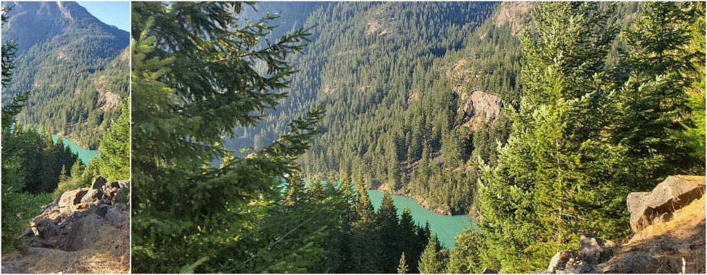 views of teh blue lakes at North Cascades National Park